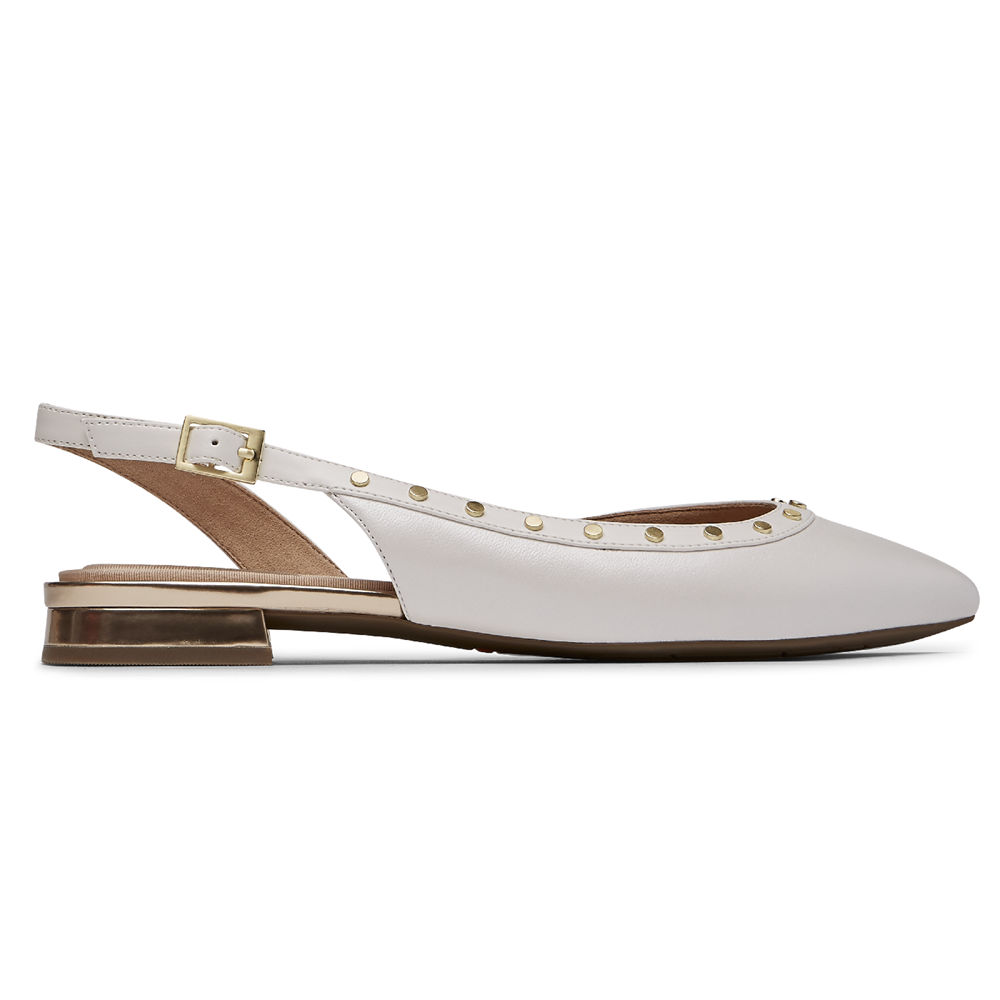 Rockport Singapore Womens Slingback - Total Motion Zuly Studded White - AC3602579